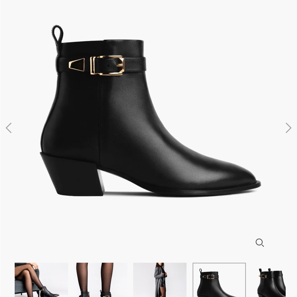 NEW Thursday Boot Company Black Ankle Boots with Gold Accent, style “Charm”